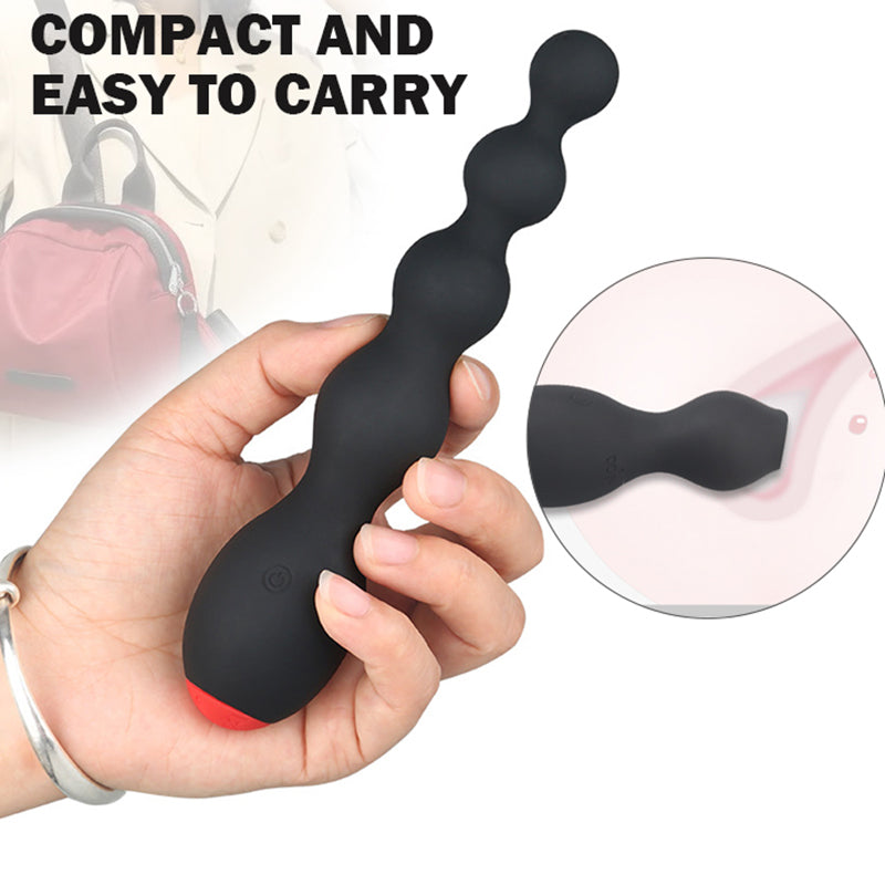 Powerful Multi-Frequency Vibrating Anal Plug – Prostate Massager with Posterior Pull Beads for G-Spot & Male Stimulation