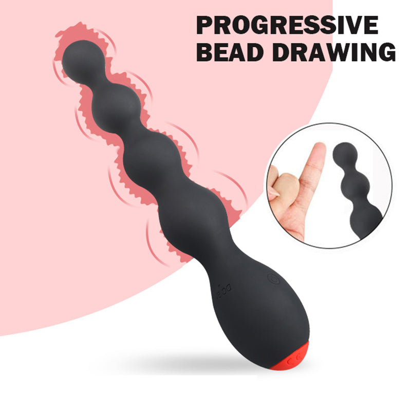 Powerful Multi-Frequency Vibrating Anal Plug – Prostate Massager with Posterior Pull Beads for G-Spot & Male Stimulation