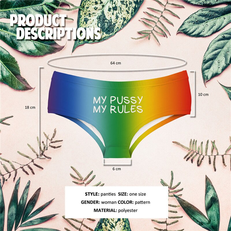 DeanFire™ 3D Rainbow Panties – Super Soft Kawaii Push-Up Thong for Women