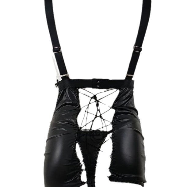Seductive Lace-Up Performance Set – Backless Hip-Hop Erotic Uniform for Pole Dance