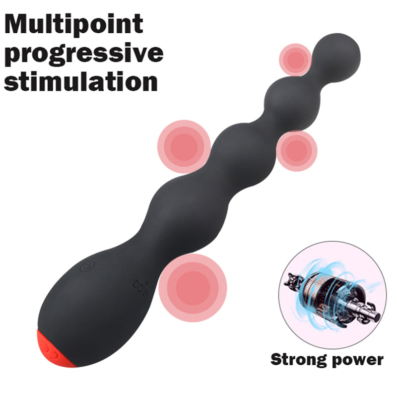 Powerful Multi-Frequency Vibrating Anal Plug – Prostate Massager with Posterior Pull Beads for G-Spot & Male Stimulation