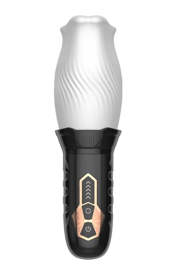 Rotating Airplane Cup with Vibrating Glans Stimulator – Male Erotic Exerciser | Transparent Adult Toy
