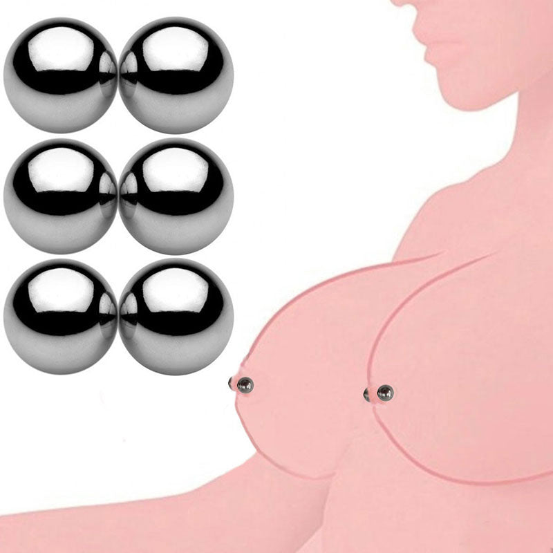 2 Pair BDSM Bondage Sex Toys – Ultra-Powerful Magnetic Nipple Clamps & Clitoral Orbs for Couples Play