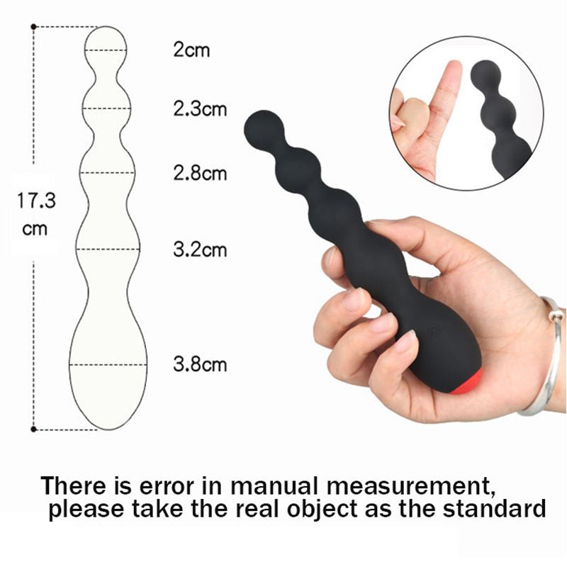 Powerful Multi-Frequency Vibrating Anal Plug – Prostate Massager with Posterior Pull Beads for G-Spot & Male Stimulation