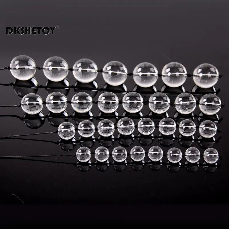 Glass Anal Beads & Vaginal Kegel Balls – Dual-Use Anal Plug & Pelvic Floor Trainer | Elegant Crystal Sex Toy for Women