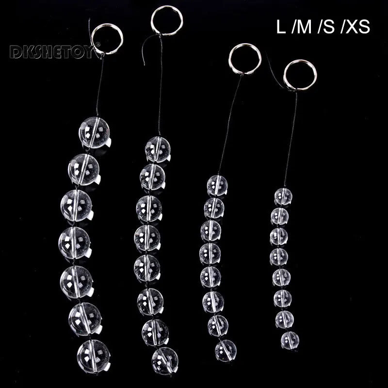 Glass Anal Beads & Vaginal Kegel Balls – Dual-Use Anal Plug & Pelvic Floor Trainer | Elegant Crystal Sex Toy for Women
