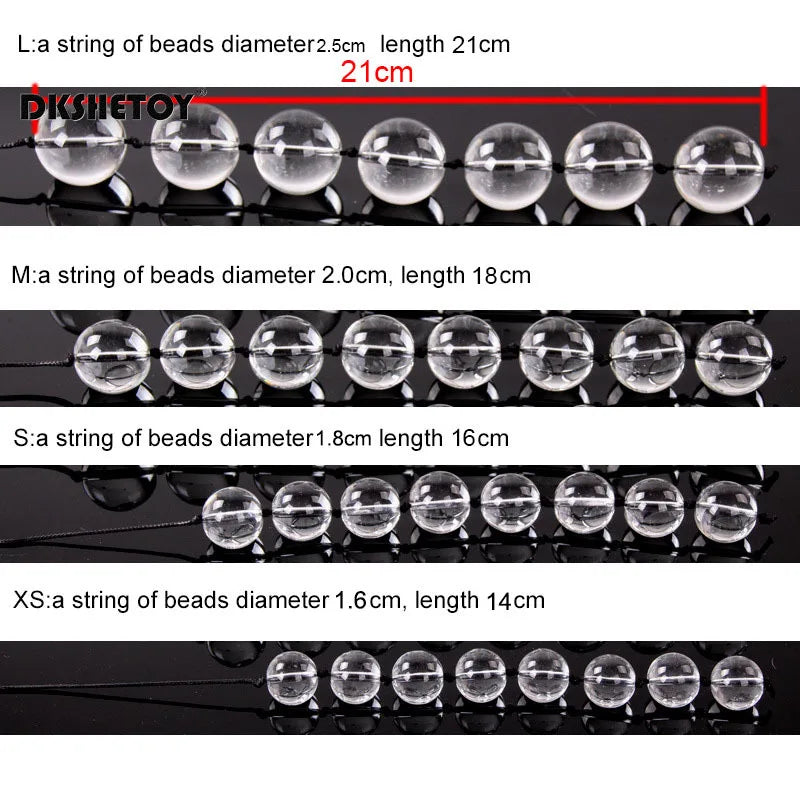 Glass Anal Beads & Vaginal Kegel Balls – Dual-Use Anal Plug & Pelvic Floor Trainer | Elegant Crystal Sex Toy for Women