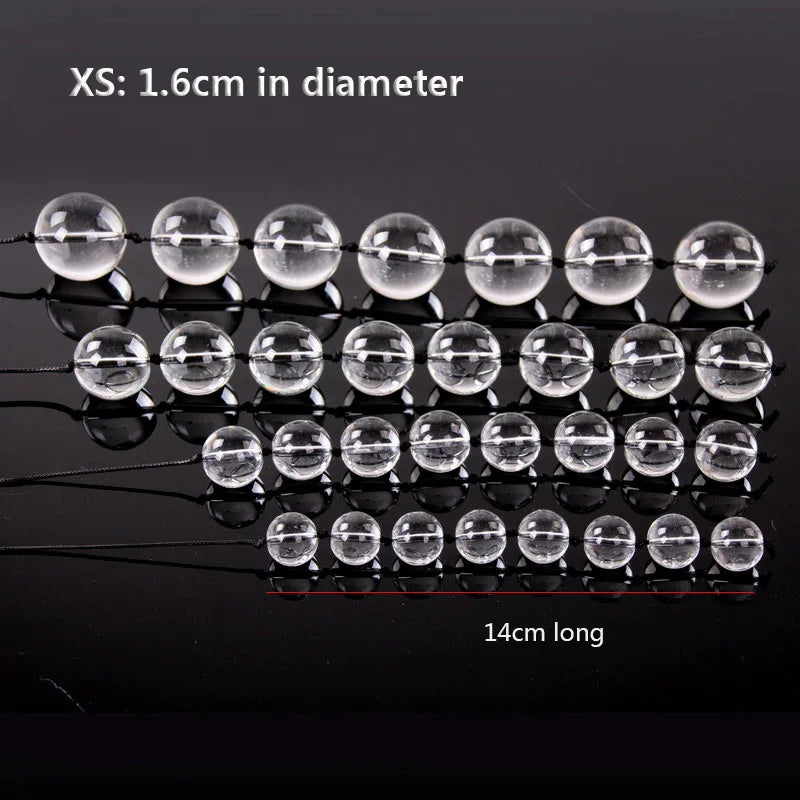 Glass Anal Beads & Vaginal Kegel Balls – Dual-Use Anal Plug & Pelvic Floor Trainer | Elegant Crystal Sex Toy for Women