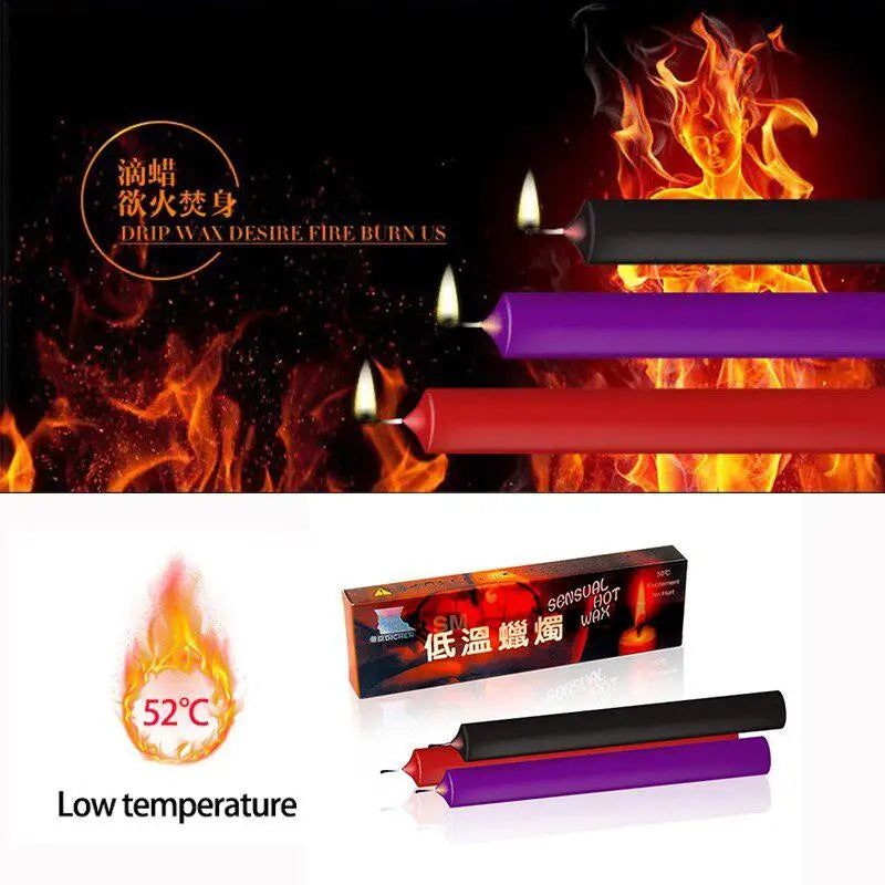 3pcs Low Temperature BDSM Drip Candles – Erotic Wax Play Set for Couples