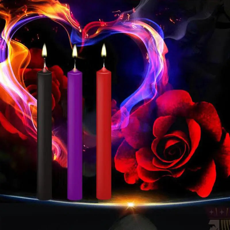 3pcs Low Temperature BDSM Drip Candles – Erotic Wax Play Set for Couples