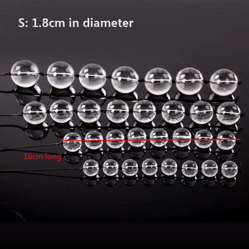 Glass Anal Beads & Vaginal Kegel Balls – Dual-Use Anal Plug & Pelvic Floor Trainer | Elegant Crystal Sex Toy for Women