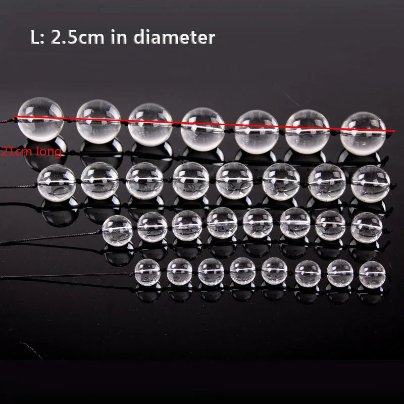 Glass Anal Beads & Vaginal Kegel Balls – Dual-Use Anal Plug & Pelvic Floor Trainer | Elegant Crystal Sex Toy for Women