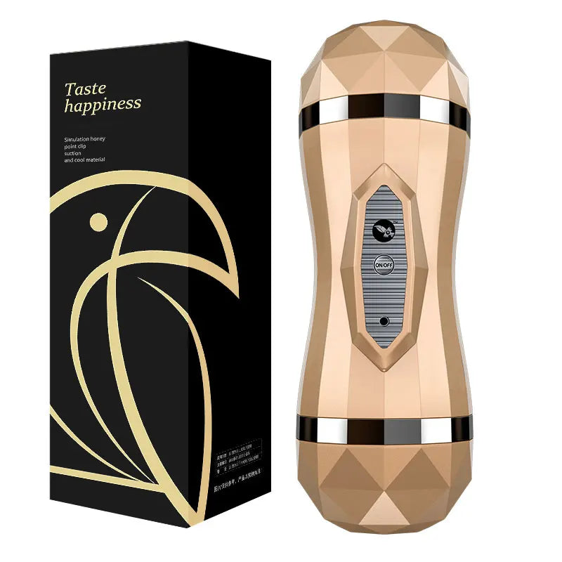 Gelugee Male Masturbator Vibrator – Dual-Ended Deep Throat & Realistic Vagina Silicone Sex Toy