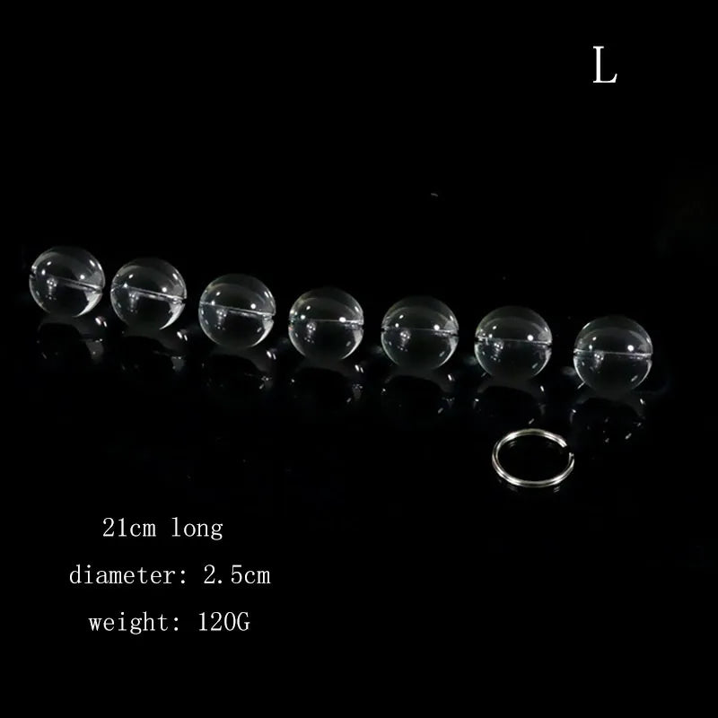 Glass Anal Beads & Vaginal Balls – Kegel & Masturbation Plug for Women | Crystal Anal Toy & Vagina Balls | Female Sex Products