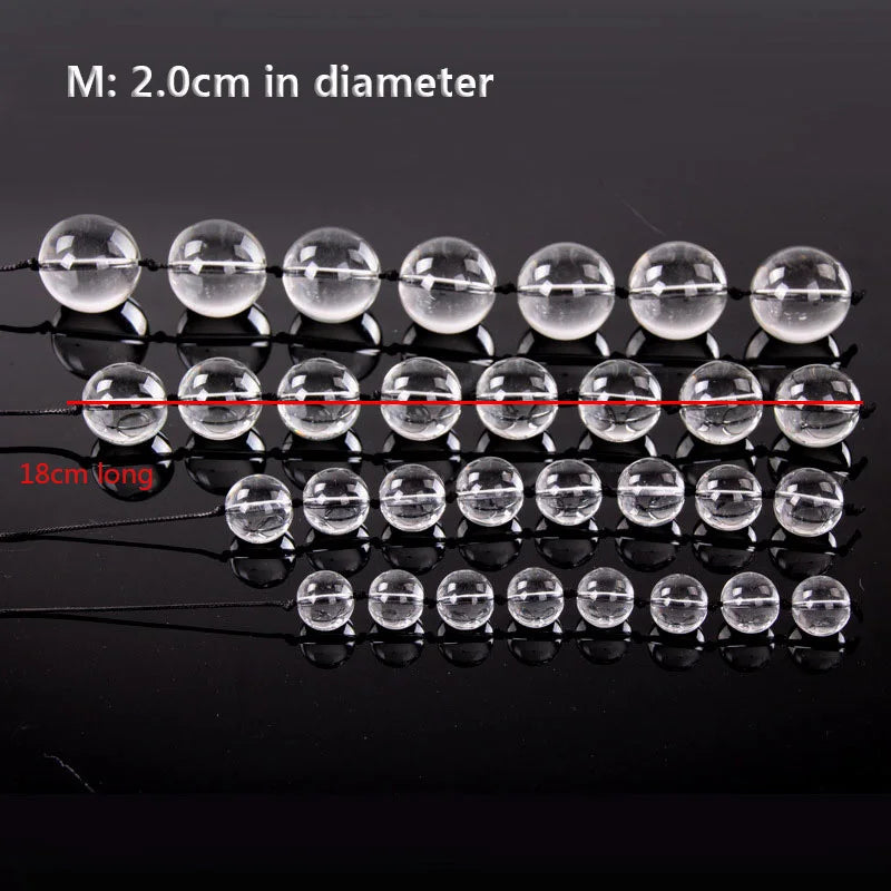 Glass Anal Beads & Vaginal Kegel Balls – Dual-Use Anal Plug & Pelvic Floor Trainer | Elegant Crystal Sex Toy for Women
