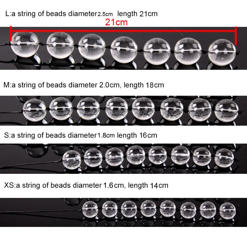 Glass Anal Beads & Vaginal Balls – Kegel & Masturbation Plug for Women | Crystal Anal Toy & Vagina Balls | Female Sex Products