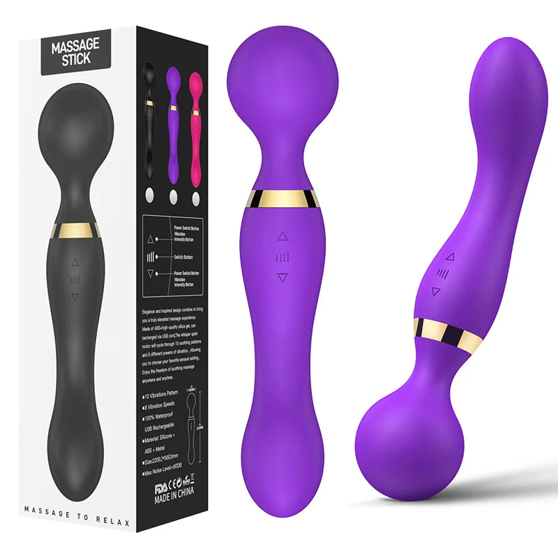 Powerful USB Rechargeable Clitoris & G-Spot AV Vibrator Massager