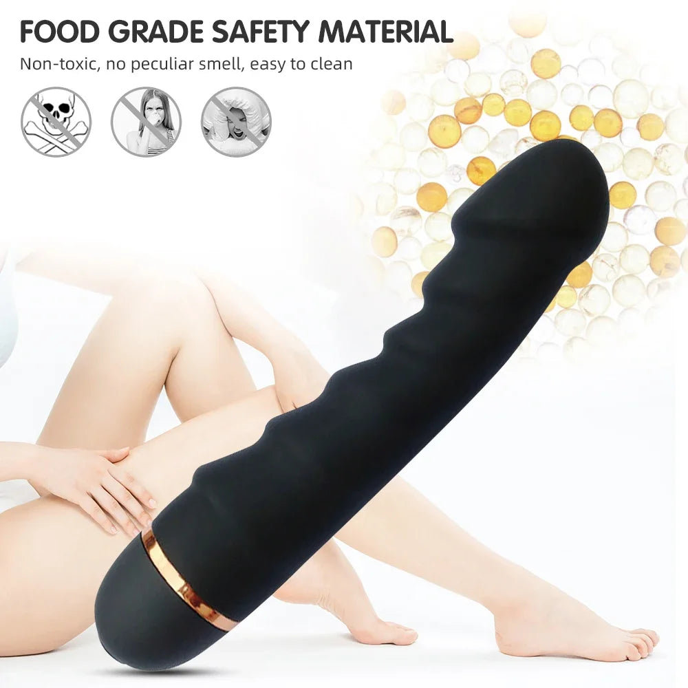 Realistic Silicone Dildo Vibrator – 20 Modes for G-Spot & Clitoral Stimulation