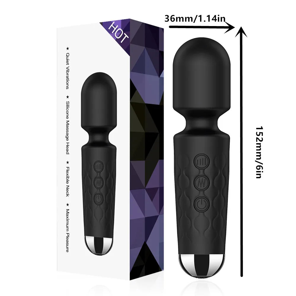 Powerful USB Rechargeable Clitoris & G-Spot AV Vibrator Massager