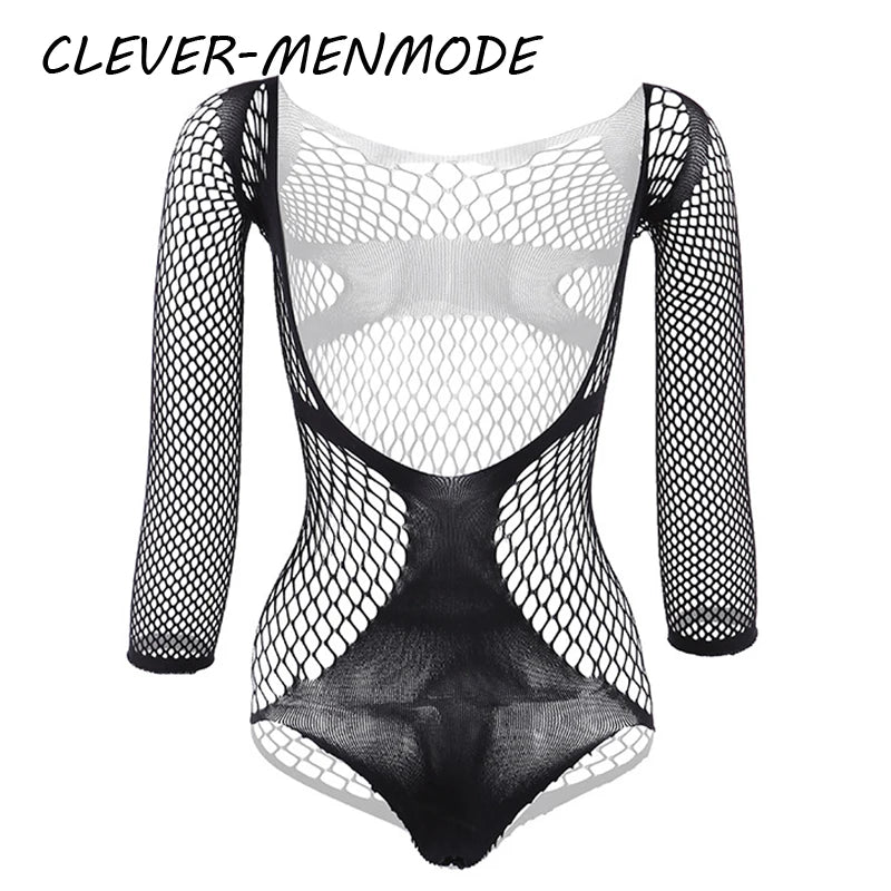 Sexy Lace See-Through Jumpsuit Bodysuit – Transparent Mesh Bondage Underwear & Erotic Adult Clothing