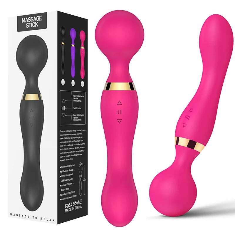 Powerful USB Rechargeable Clitoris & G-Spot AV Vibrator Massager