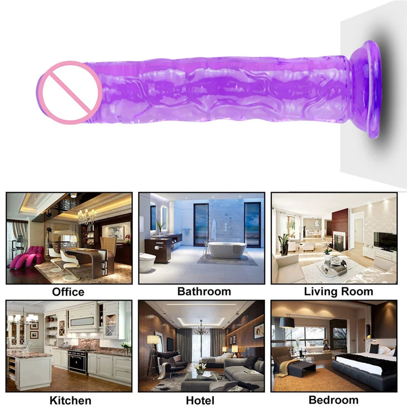Realistic Dildos for Women – Non-Vibrating Sex Toy for Couples | Crystal Jelly Mini Penis for Vagina & Anal Play