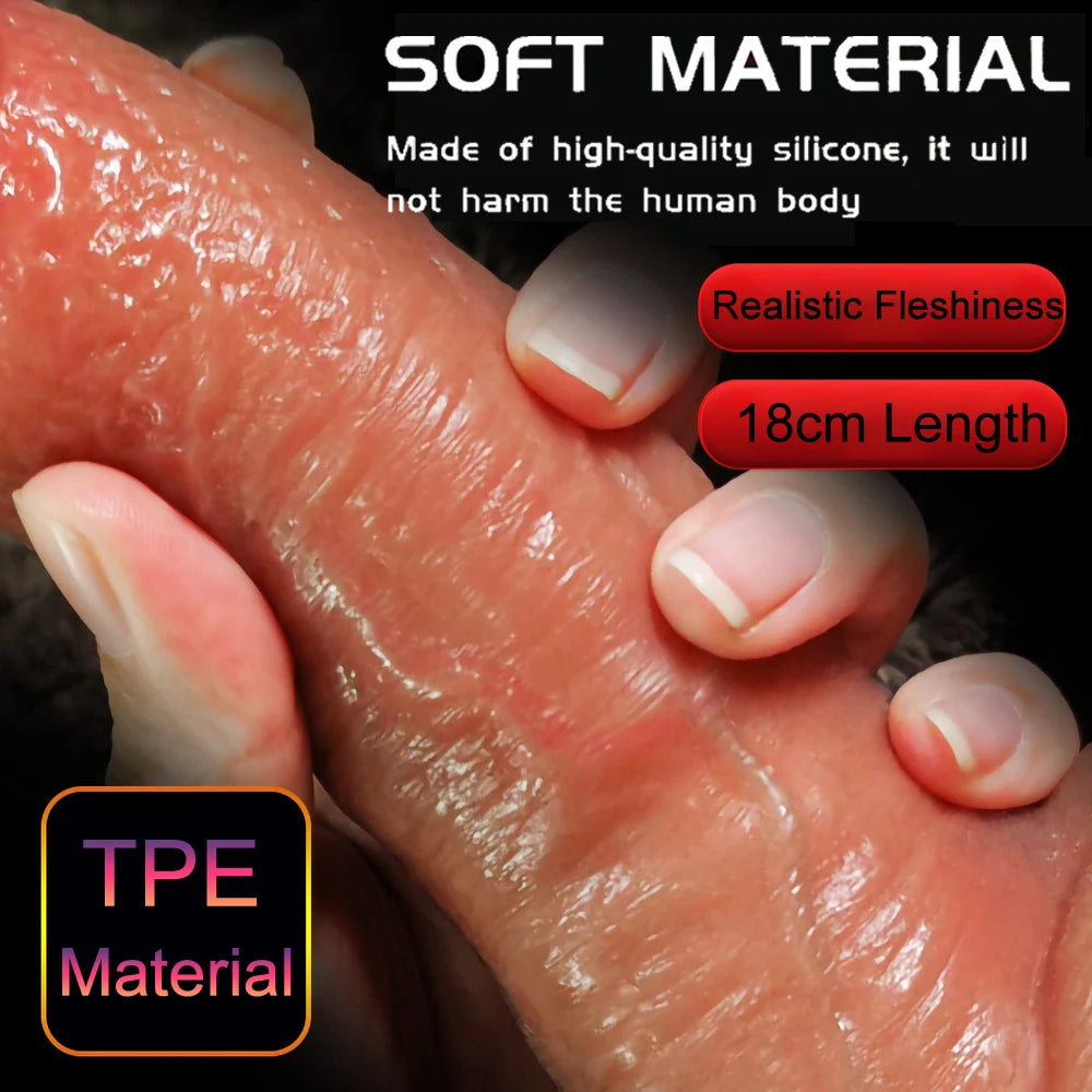 Big Dildo Vibrator – Rechargeable Telescopic Swinging Heating Remote Control Silicone Dildo for Women & Gay Men