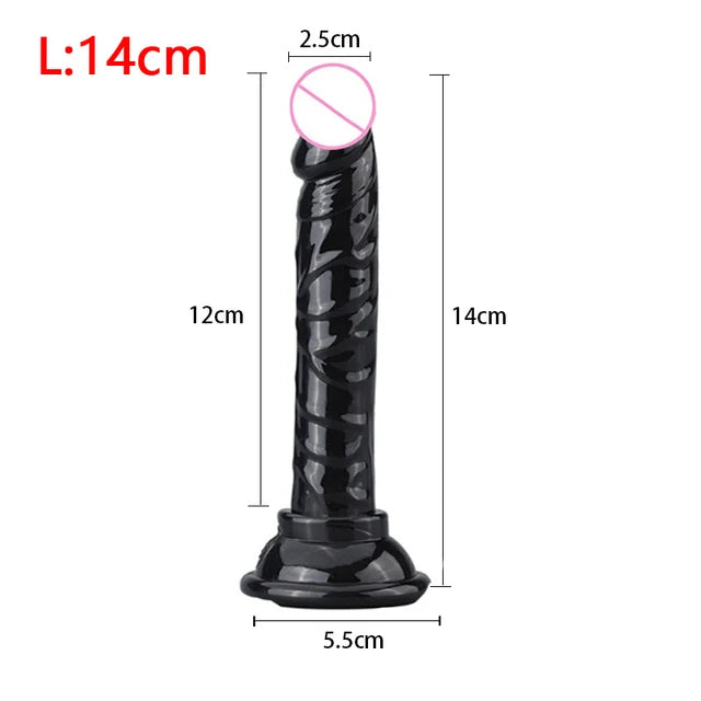 Realistic Dildos for Women – Non-Vibrating Sex Toy for Couples | Crystal Jelly Mini Penis for Vagina & Anal Play