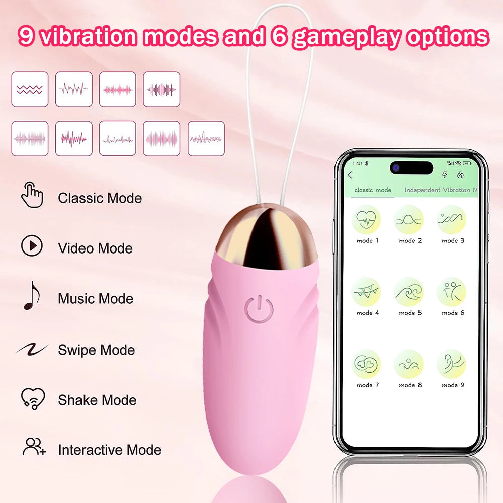 Wireless Bluetooth APP-Controlled Dildo Vibrator – G-Spot & Clitoral Stimulator | Wearable Vibrating Egg for Women