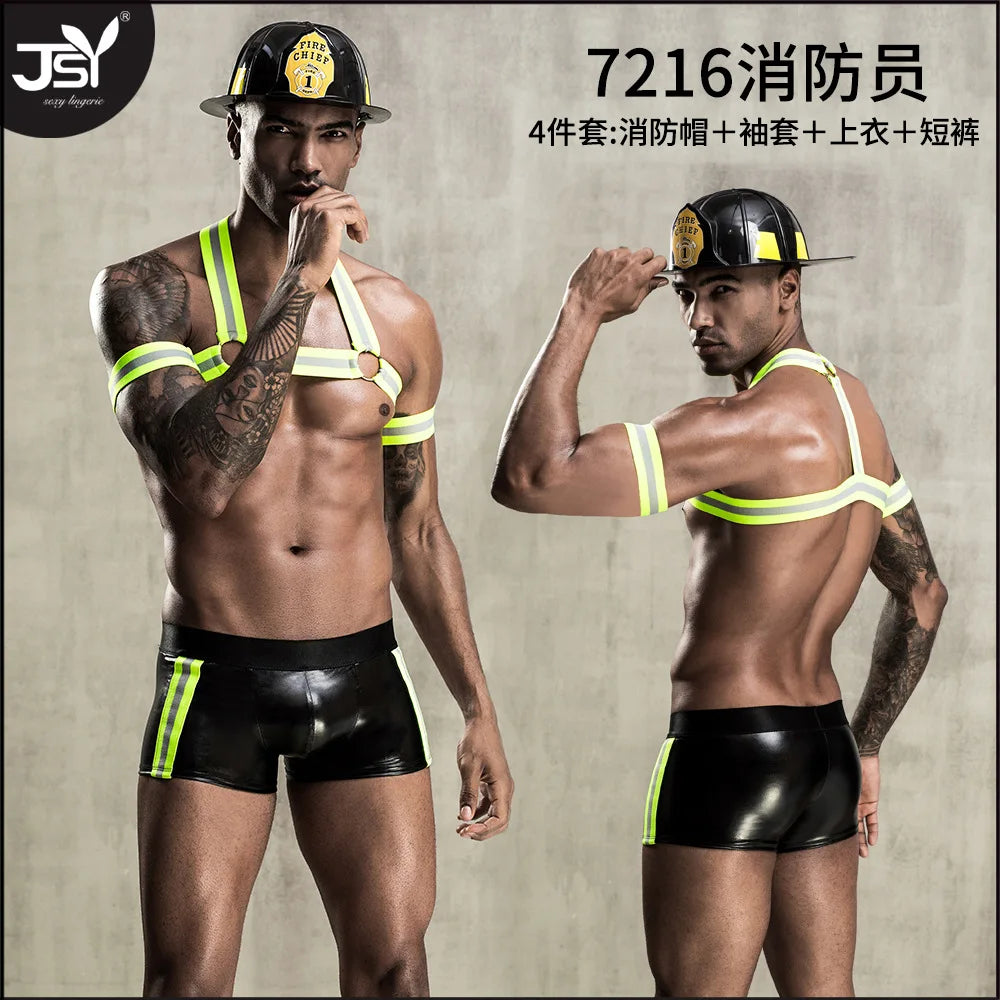 Men’s Erotic Firefighter Costume – Sexy Cosplay Uniform & Roleplay Lingerie