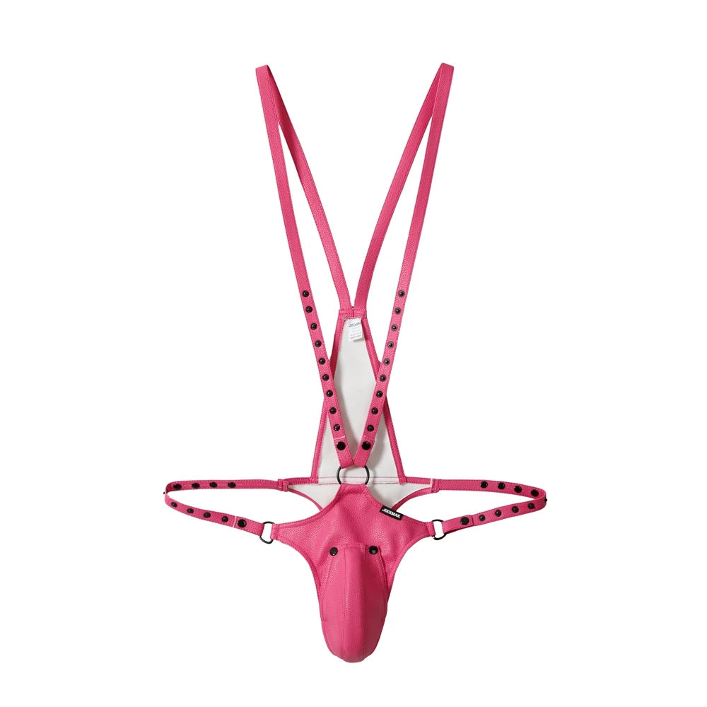 Men’s Sexy Jockstrap Harness Bodysuit – Adjustable Size with Removable Codpiece & Big Bulge