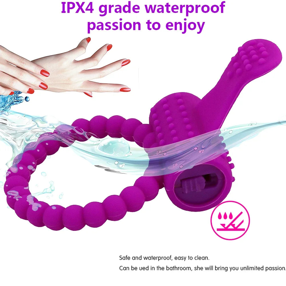 Vibrating Cock Ring – Penis Vibrator for Men & Couples | Chastity Cage Masturbator | Adult Erotic Toy