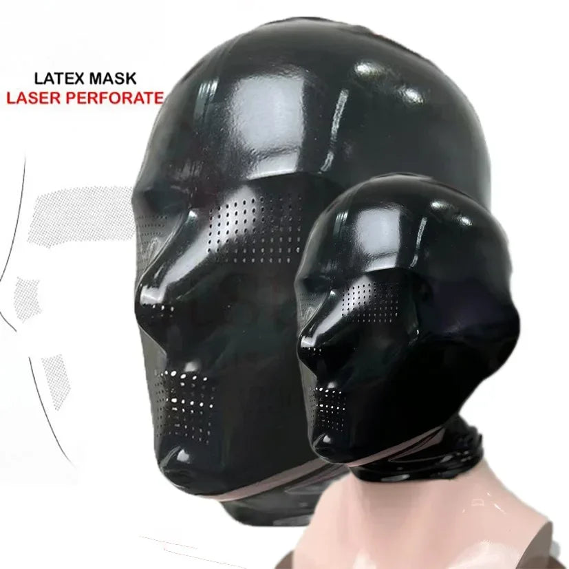 Latex Gloves for Men – Clear Transparent Rubber Gloves, Seamless Mask Hood, Unisex Fetish Molding