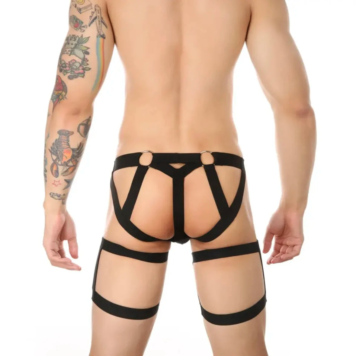 Men’s G-String Thong – Erotic Cotton Pouch with Open Back & Transparent Mesh Lingerie