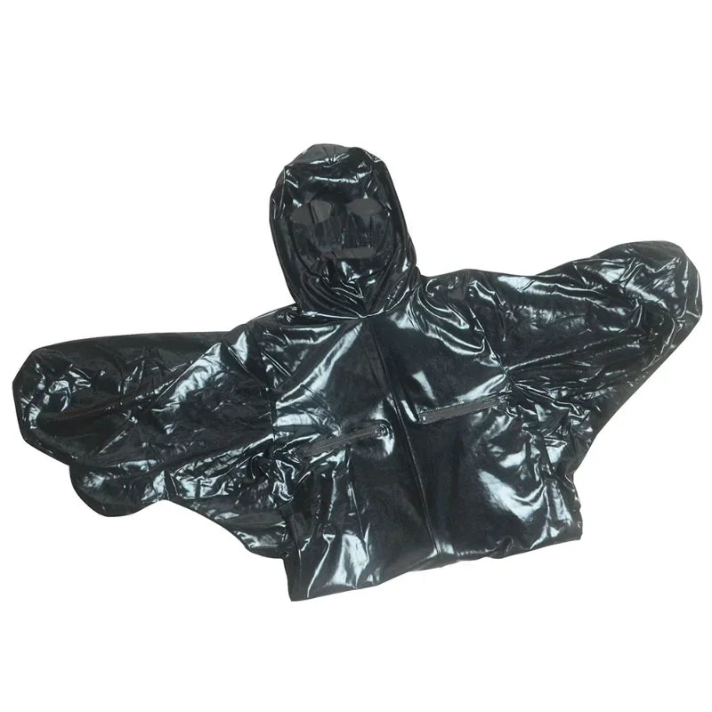 Faux Leather Lingerie Zipper Open Crotch & Breast Body Harness – Fetish Wear Straitjacket Male Sexy Dog Slave Dance Costumes