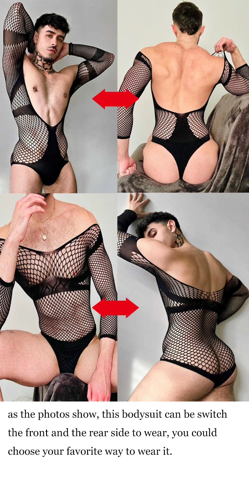 Sexy Lace See-Through Jumpsuit Bodysuit – Transparent Mesh Bondage Underwear & Erotic Adult Clothing