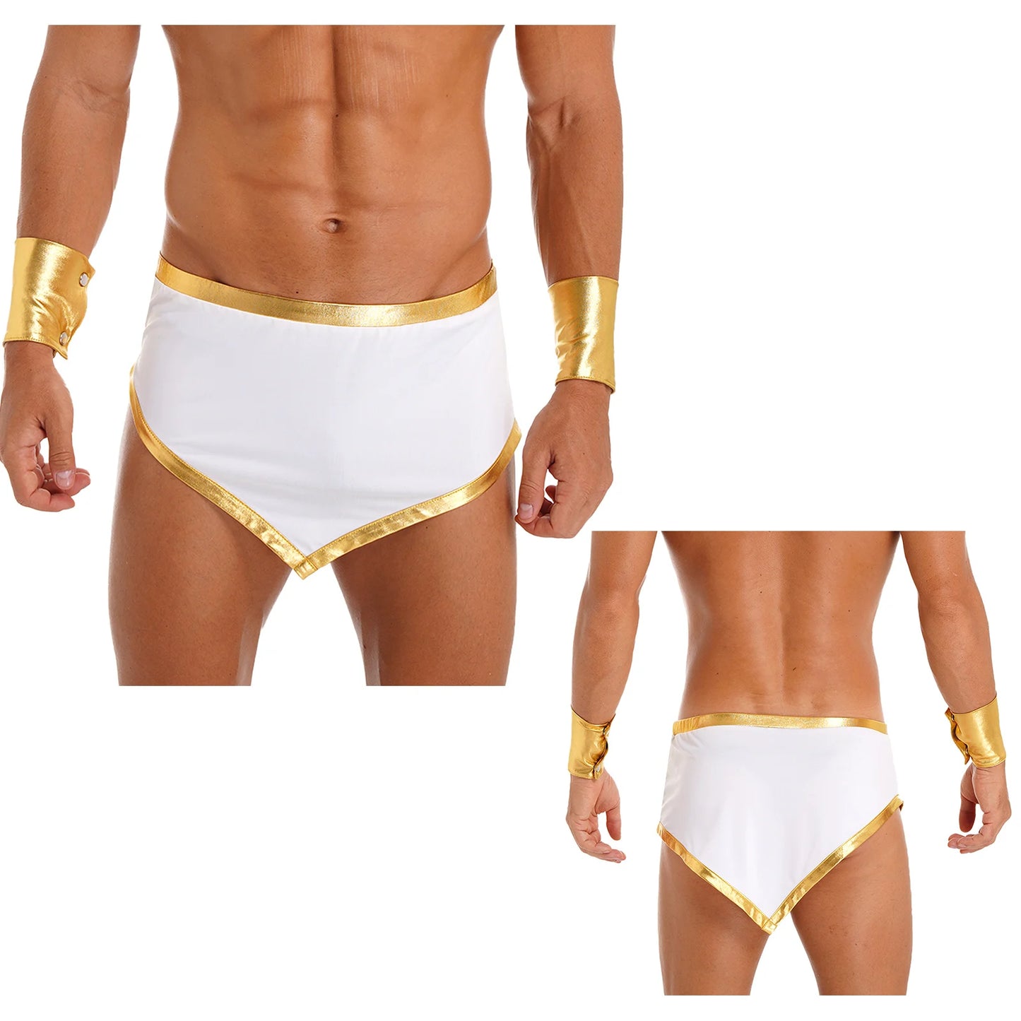 Men’s Roman Gladiator Costume – Medieval Knight Armor Soldier Cosplay with Miniskirt & Cuffs