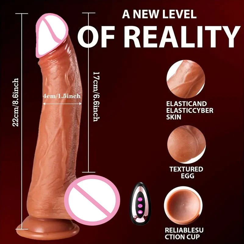 Realistic Telescopic Dildo Vibrator – Remote Control Big Vibes for Big Desires