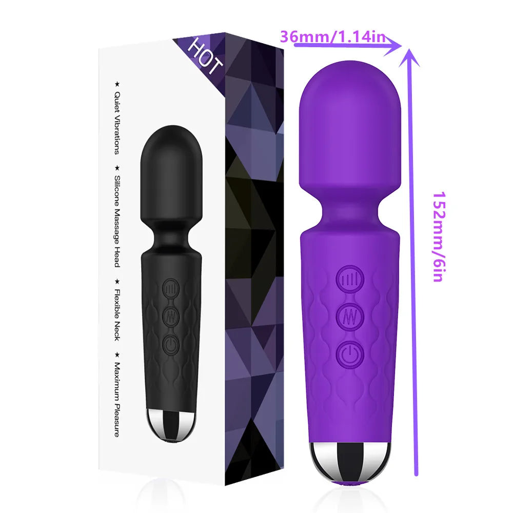 Powerful USB Rechargeable Clitoris & G-Spot AV Vibrator Massager