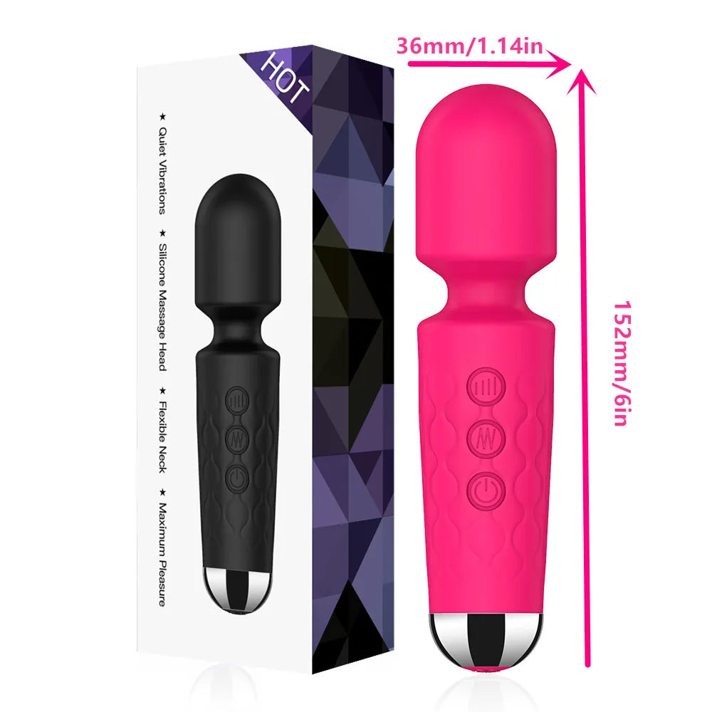 Powerful USB Rechargeable Clitoris & G-Spot AV Vibrator Massager