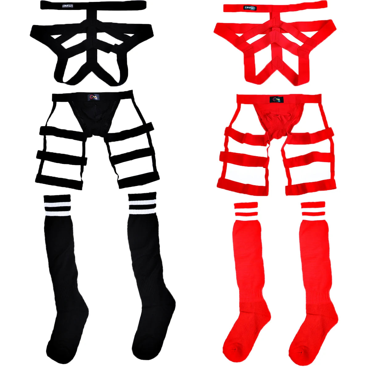 Men’s Erotic Body Harness Lingerie Set – Jockstrap, Thigh Suspenders & Bandage Belt | Fetish Strap Costume for Roleplay