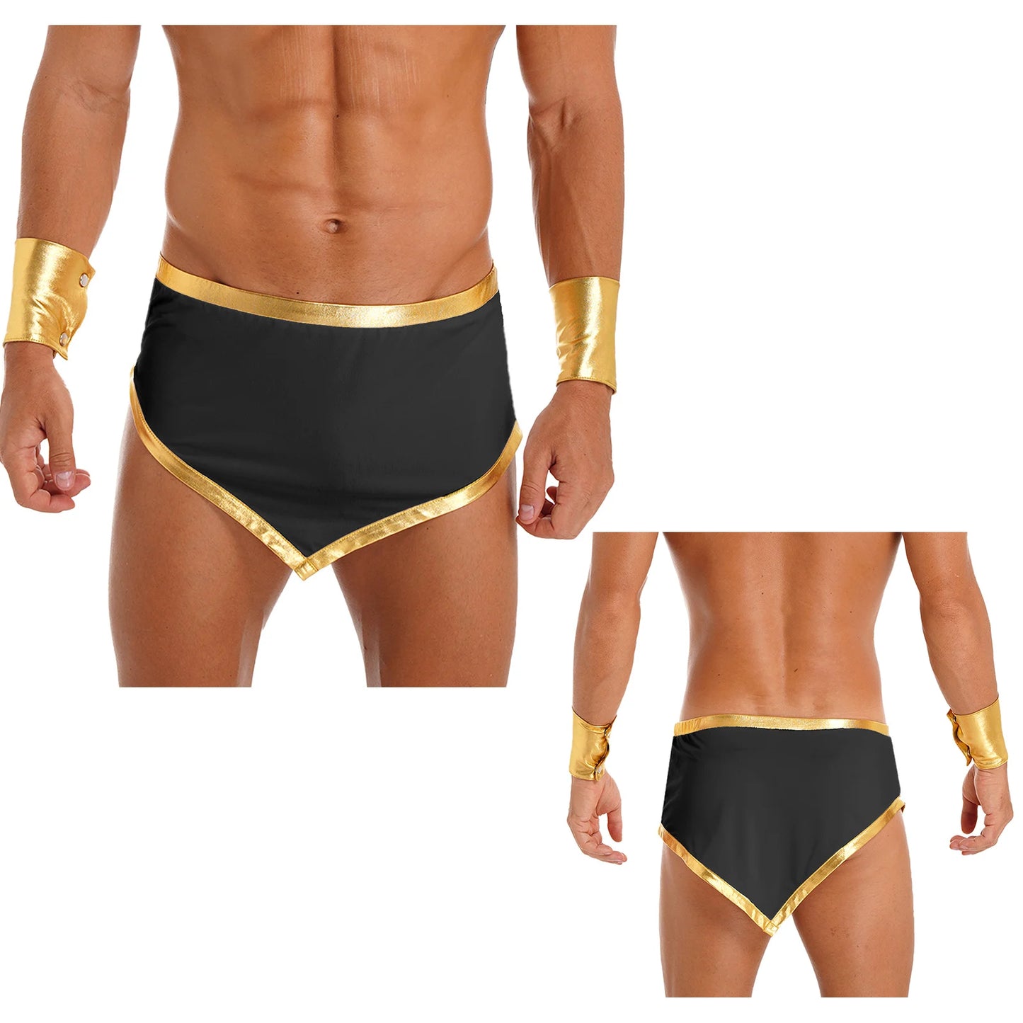 Men’s Roman Gladiator Costume – Medieval Knight Armor Soldier Cosplay with Miniskirt & Cuffs