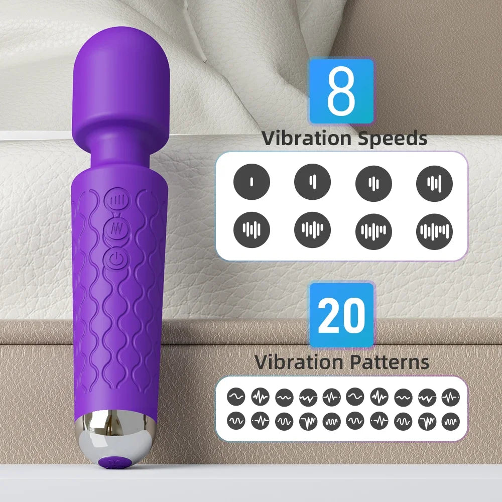 Powerful USB Rechargeable Clitoris & G-Spot AV Vibrator Massager