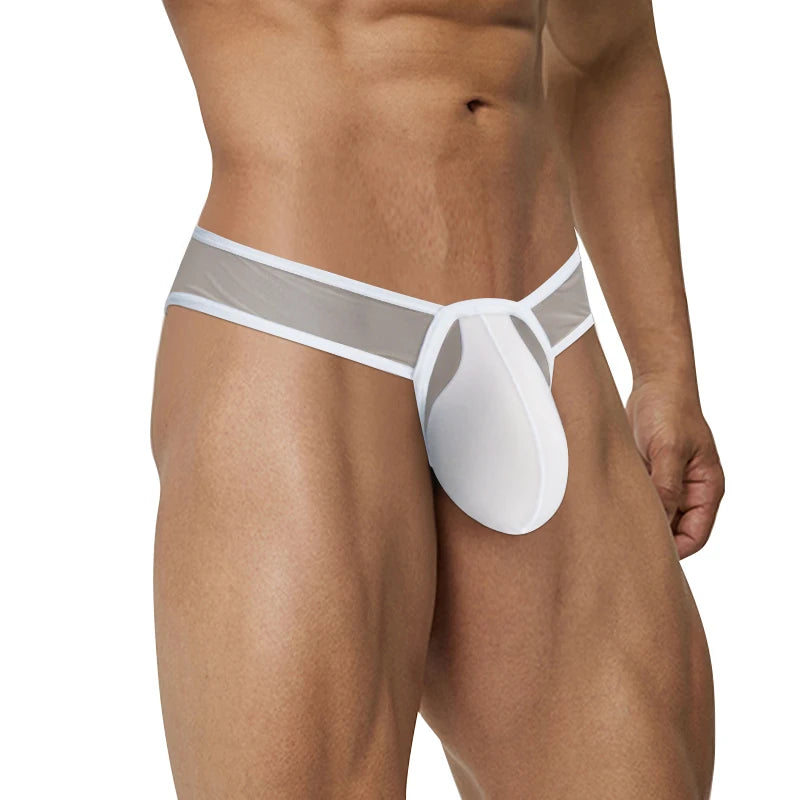 CMENIN Ultra-Thin Mesh Briefs – Men’s Sexy Transparent Bikini with Large Crotch Pouch