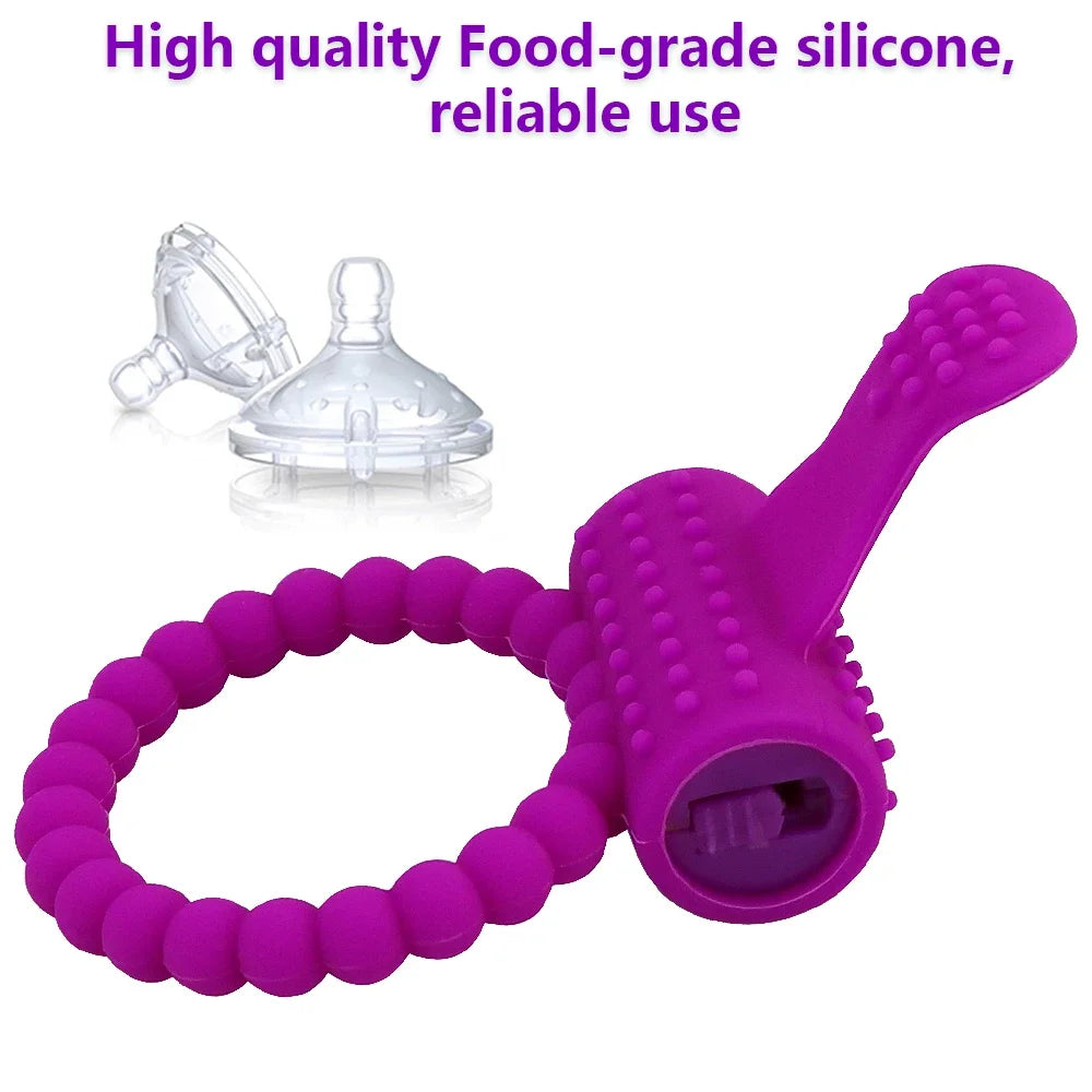 Vibrating Cock Ring – Penis Vibrator for Men & Couples | Chastity Cage Masturbator | Adult Erotic Toy