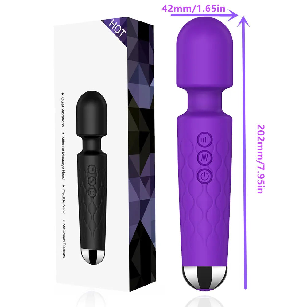 Powerful USB Rechargeable Clitoris & G-Spot AV Vibrator Massager