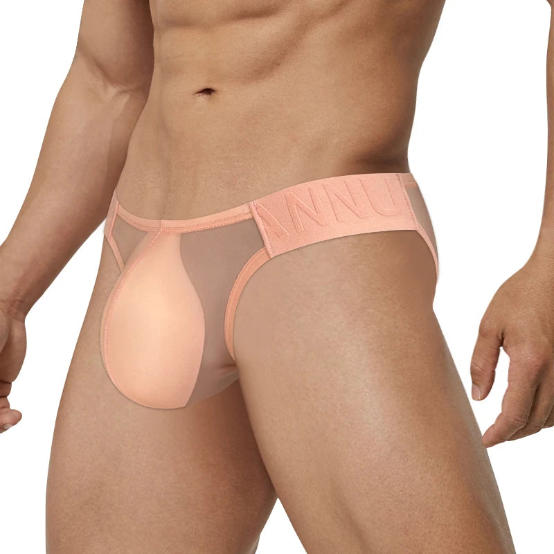 CMENIN Ultra-Thin Mesh Briefs – Men’s Sexy Transparent Bikini with Large Crotch Pouch