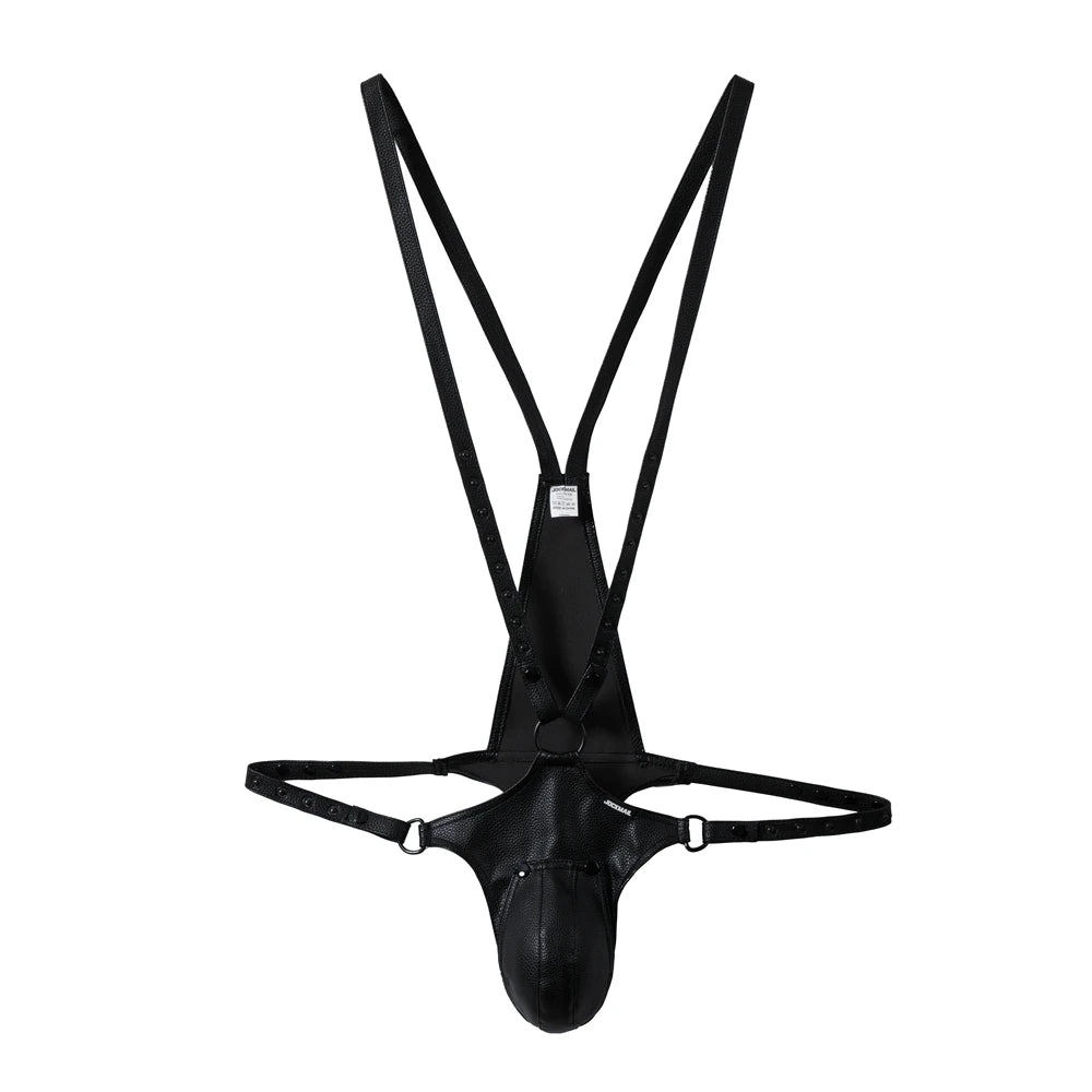Men’s Sexy Jockstrap Harness Bodysuit – Adjustable Size with Removable Codpiece & Big Bulge