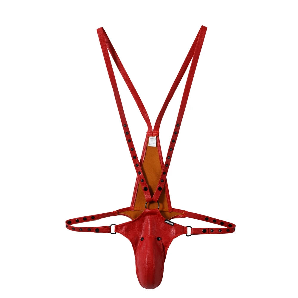 Men’s Sexy Jockstrap Harness Bodysuit – Adjustable Size with Removable Codpiece & Big Bulge