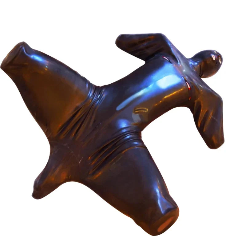 Faux Leather Lingerie Zipper Open Crotch & Breast Body Harness – Fetish Wear Straitjacket Male Sexy Dog Slave Dance Costumes